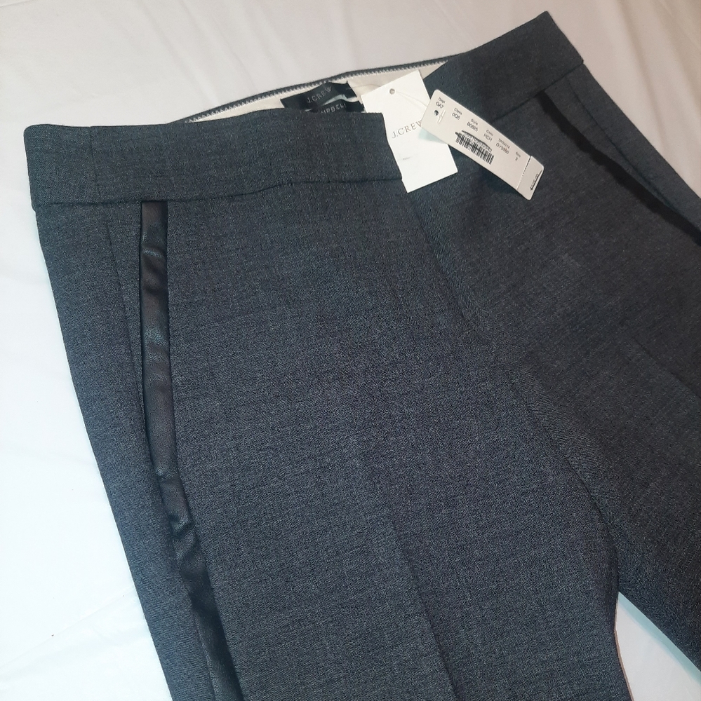 J. Crew | Campbell Tuxedo Dress Pants with Faux Leather Sides Size 2 - Picture 8 of 16